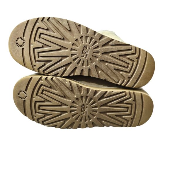 UGG Bailey Button Triplet II Tall Sheepskin Shearling Suede Wool Sand Boots - Picture 13 of 16